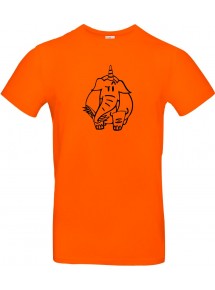 Kinder-Shirt lustige Tiere Einhornelefant, Einhorn, Elefant orange, 104