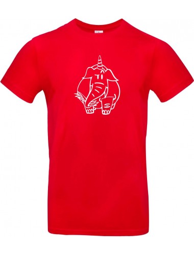 Kinder-Shirt lustige Tiere Einhornelefant, Einhorn, Elefant rot, 104
