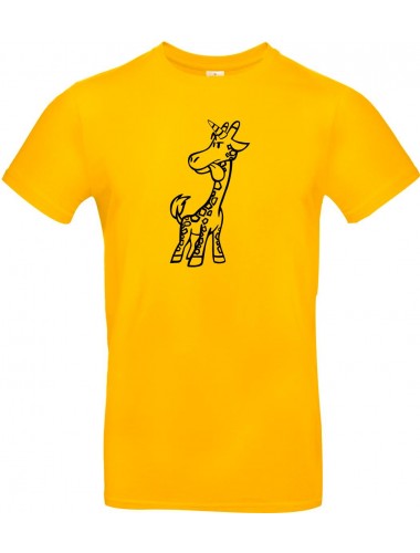 Kinder-Shirt lustige Tiere Einhorngiraffe, Einhorn, Giraffe, gelb, 104