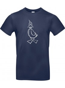 Kinder-Shirt lustige Tiere Einhornente, Einhorn, Ente, blau, 104