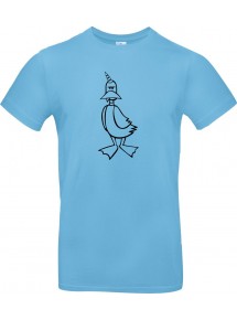 Kinder-Shirt lustige Tiere Einhornente, Einhorn, Ente, hellblau, 104