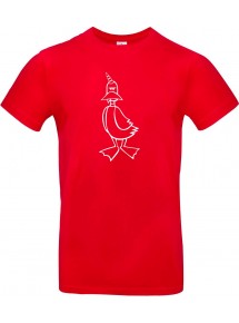 Kinder-Shirt lustige Tiere Einhornente, Einhorn, Ente, rot, 104