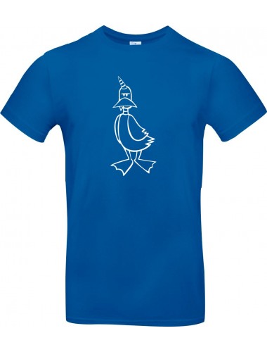 Kinder-Shirt lustige Tiere Einhornente, Einhorn, Ente, royalblau, 104