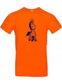Kinder-Shirt lustige Tiere Einhornzebra, Einhorn, Zebra, orange, 104