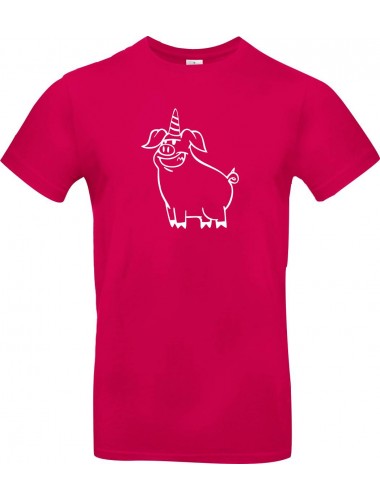 Kinder-Shirt lustige Tiere Einhornschwein, Einhorn, Schwein, Ferkel, pink, 104