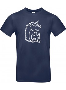 Kinder-Shirt lustige Tiere Einhornigel, Einhorn, Igel, blau, 104