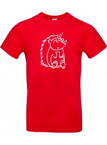 Kinder-Shirt lustige Tiere Einhornigel, Einhorn, Igel, rot, 104
