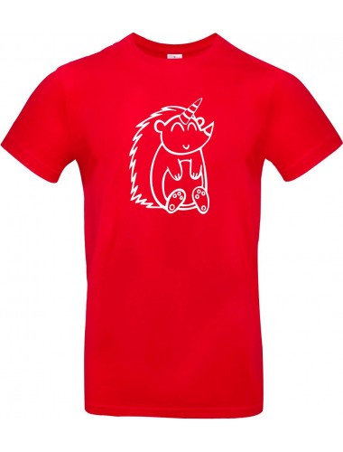 Kinder-Shirt lustige Tiere Einhornigel, Einhorn, Igel, rot, 104