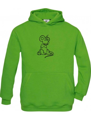 Kinder Hooded lustige Tiere Einhorn Maus , Einhorn, Maus  lime, 110/116