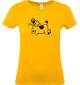 Lady T-Shirt lustige Tiere Einhornkuh, Einhorn, Kuh , gelb, L