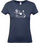 Lady T-Shirt lustige Tiere Einhornkuh, Einhorn, Kuh , navy, L