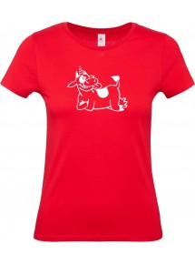 Lady T-Shirt lustige Tiere Einhornkuh, Einhorn, Kuh , rot, L