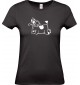 Lady T-Shirt lustige Tiere Einhornkuh, Einhorn, Kuh , schwarz, L