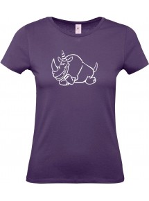 Lady T-Shirt lustige Tiere Einhornnashorn, Einhorn, Nashorn,