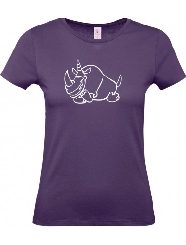 Lady T-Shirt lustige Tiere Einhornnashorn, Einhorn, Nashorn,