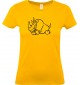 Lady T-Shirt lustige Tiere Einhornnashorn, Einhorn, Nashorn, gelb, L
