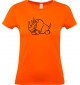 Lady T-Shirt lustige Tiere Einhornnashorn, Einhorn, Nashorn, orange, L