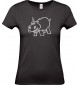 Lady T-Shirt lustige Tiere Einhornnilpferd, Einhorn, Nilpferd,