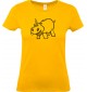 Lady T-Shirt lustige Tiere Einhornnilpferd, Einhorn, Nilpferd, gelb, L