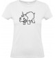 Lady T-Shirt lustige Tiere Einhornnilpferd, Einhorn, Nilpferd, weiss, L