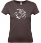 Lady T-Shirt lustige Tiere Einhornziege, Einhorn, Ziege, braun, L
