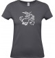 Lady T-Shirt lustige Tiere Einhornziege, Einhorn, Ziege, grau, L