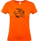 Lady T-Shirt lustige Tiere Einhornziege, Einhorn, Ziege, orange, L