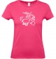 Lady T-Shirt lustige Tiere Einhornziege, Einhorn, Ziege, pink, L