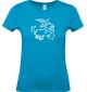 Lady T-Shirt lustige Tiere Einhornziege, Einhorn, Ziege, türkis, L