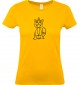 Lady T-Shirt lustige Tiere Einhornkatze, Einhorn, Katze, gelb, L