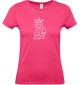 Lady T-Shirt lustige Tiere Einhornkatze, Einhorn, Katze, pink, L