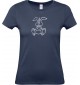 Lady T-Shirt lustige Tiere Einhornhase, Einhorn, Hase, navy, L