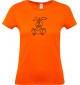 Lady T-Shirt lustige Tiere Einhornhase, Einhorn, Hase, orange, L