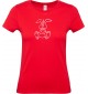 Lady T-Shirt lustige Tiere Einhornhase, Einhorn, Hase, rot, L