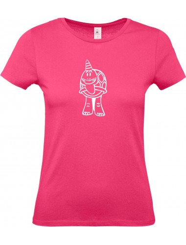 Lady T-Shirt lustige Tiere Einhornschildkröte, Einhorn, Schildkröte  pink, L