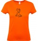 Lady T-Shirt lustige Tiere Einhorn Maus , Einhorn, Maus   orange, L
