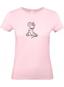 Lady T-Shirt lustige Tiere Einhorn Maus , Einhorn, Maus   rosa, L