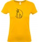 Lady T-Shirt lustige Tiere Einhornpinguin, Einhorn, Pinguin gelb, L