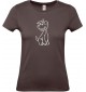 Lady T-Shirt lustige Tiere Einhornhund, Einhorn, Hund, braun, L