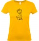 Lady T-Shirt lustige Tiere Einhornhund, Einhorn, Hund, gelb, L