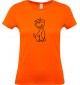 Lady T-Shirt lustige Tiere Einhornhund, Einhorn, Hund, orange, L