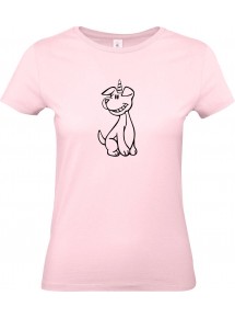 Lady T-Shirt lustige Tiere Einhornhund, Einhorn, Hund, rosa, L