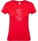Lady T-Shirt lustige Tiere Einhornhund, Einhorn, Hund, rot, L