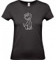 Lady T-Shirt lustige Tiere Einhornhund, Einhorn, Hund, schwarz, L