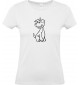 Lady T-Shirt lustige Tiere Einhornhund, Einhorn, Hund, weiss, L