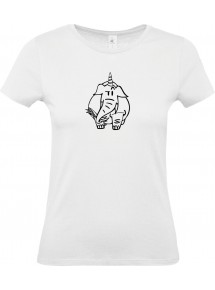 Lady T-Shirt lustige Tiere Einhornelefant, Einhorn, Elefant