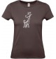 Lady T-Shirt lustige Tiere Einhorngiraffe, Einhorn, Giraffe, braun, L