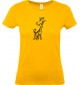 Lady T-Shirt lustige Tiere Einhorngiraffe, Einhorn, Giraffe, gelb, L