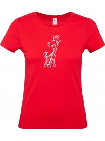 Lady T-Shirt lustige Tiere Einhorngiraffe, Einhorn, Giraffe, rot, L