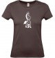 Lady T-Shirt lustige Tiere Einhornzebra, Einhorn, Zebra, braun, L